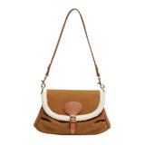 Winter Shoulder Bags for Women High Matte Handbags Ladies Brown Armpit Bag
