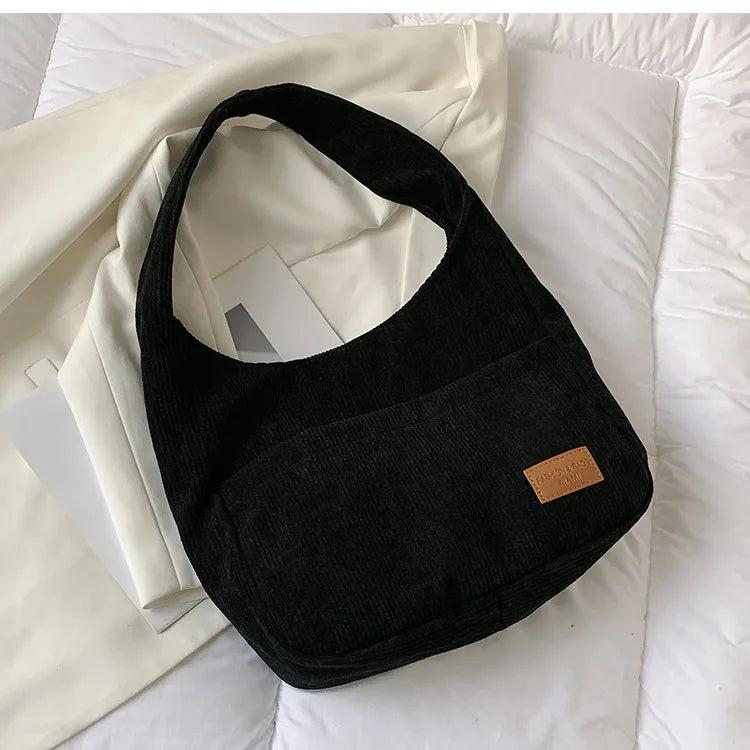 Casual Corduroy Women Shoulder Bag Large Capacity Totes Lady Handbag