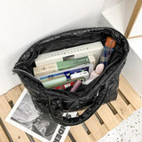 Plaid Casual Tote Feather Down Shoulder Bag Female Hand Bags