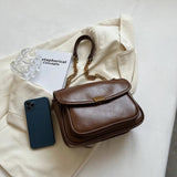 Women's PU Leather Shoulder Bag Flap Armpit Handbag