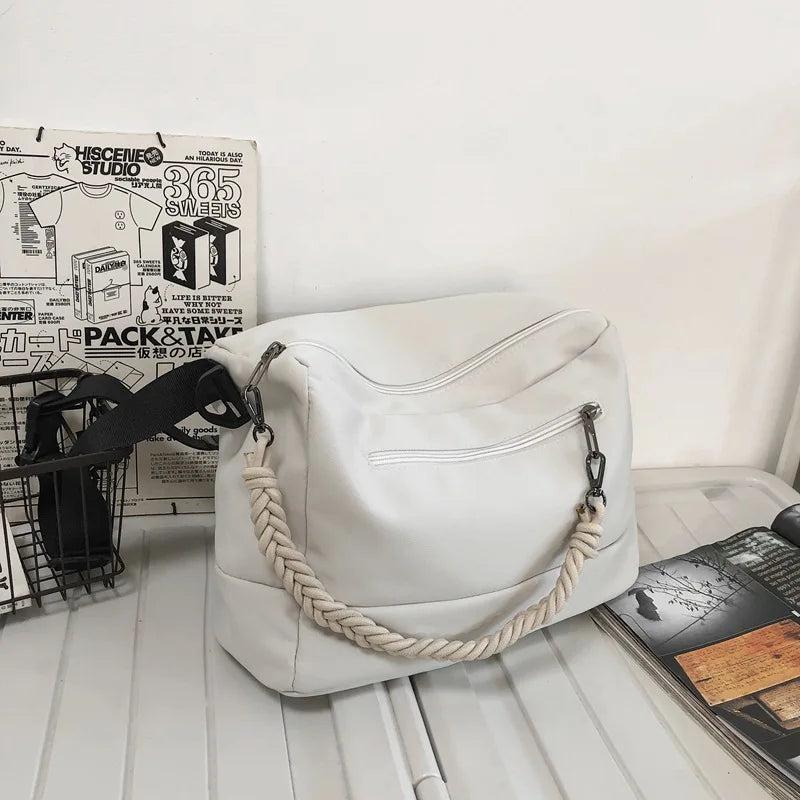 Waterproof Nylon Shoulder Bag for Women Men Student Crossbody Messenger Bag