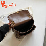 Vintage PU Leather Shoulder Bag Chains Handbag Tote