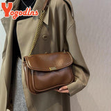 Vintage PU Leather Shoulder Bag Chains Handbag Tote