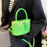 Green Bucket Bag PU Leather Crossbody Shoulder Evening Clutch