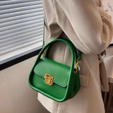 Green Shoulder Bag Women Pu Leather Crossbody Small Flap Messenger All Match