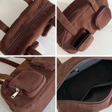 Corduroy Travel Duffel Bag Handbag Casual Tote Large Capacity