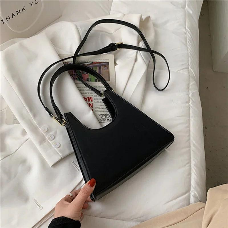 Small Solid PU Leather Underarm Shoulder Bags Crossbody Bag Female Handbags