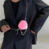 Women Love Heart Shape Evening Clutch Mini Purse, Chain Crossbody Bag