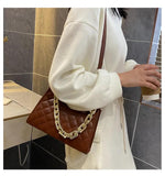 Women's PU Leather Crossbody Shoulder Bag Solid High Square Handbag