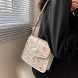 Women Floral Shoulder Bag Small PU Leather Crossbody Tote Clutch