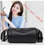 Vintage Leather Shoulder Bag Wide Belt Handbag Womens Messenger Bag
