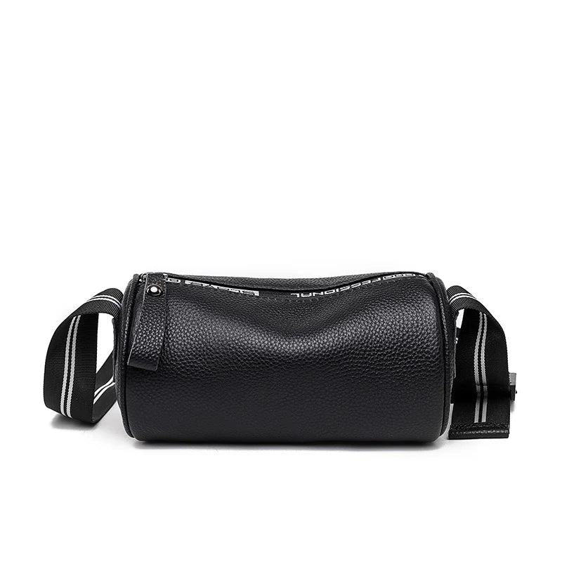 Vintage Leather Shoulder Bag Wide Belt Handbag Womens Messenger Bag