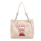 CGCBAG Women Canvas Shoulder Bag Embroidery Handbags Large Capacity