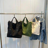 Solid Women Canvas Shoulder Bag Large Capacity Handbags Casual Tote Bag