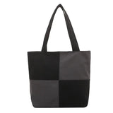 Large Capacity Panelled Totes Shoulder Bags for Women Top Handle