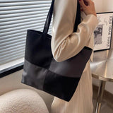 Large Capacity Panelled Totes Shoulder Bags for Women Top Handle
