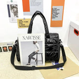 Space Cotton Crossbody Bag Waterproof Nylon Handbag Winter Totes