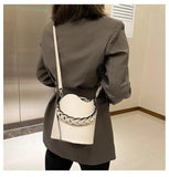 Shoulder Handbag Bucket Ruffle Cross Chain Messenger Inner Bag