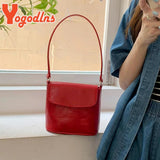 Red Shoulder Bag Retro Bucket Messenger Crossbody Tote Handbag