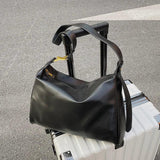 Vintage Brown Boston Shoulder Bags for Women Soft Leather Messenger Handbag