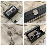Tape Shape Box Clutch Bag Women Purses Handbags Shoulder Chain Bag