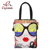 Sequin Character Leather Women Purses and Handbags Crossbody Messenger Bag