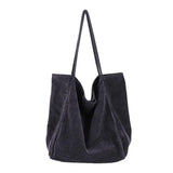 Large Capacity Corduroy Tote Bag for Women Soft Handbag