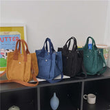 Corduroy Women's Shoulder Bag Large Capacity Shopping Handbag