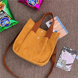 Corduroy Women's Shoulder Bag Large Capacity Shopping Handbag