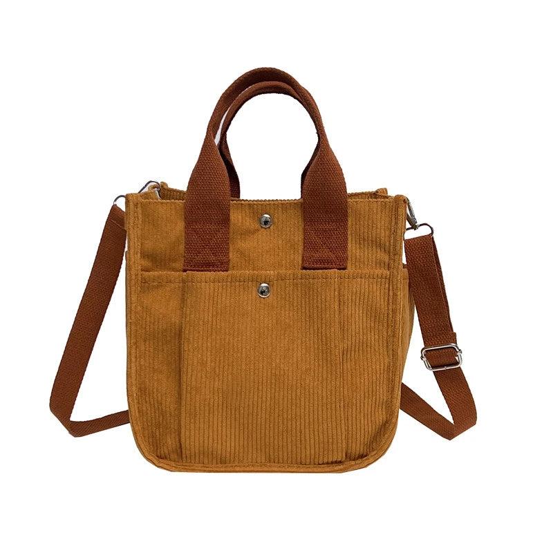 Corduroy Women's Shoulder Bag Large Capacity Shopping Handbag