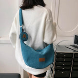 Corduroy Large Crossbody Bags for Women Casual Style Shopper Shopping Bag