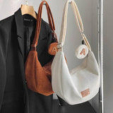 Corduroy Large Crossbody Bags for Women Casual Style Shopper Shopping Bag