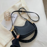 Vintage Small Leather Crossbody Bag for Women, Lady Hobo Saddle Bag