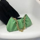 Pleated PU Leather Chain Crossbody Bag for Women