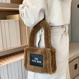 Classic Mini Tote Bag Faux Fur Shoulder Bag