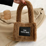 Classic Mini Tote Bag Faux Fur Shoulder Bag
