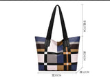 Women's European American Lattice Tote Bag Large Capacity Handbag