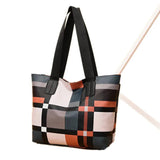 Women's European American Lattice Tote Bag Large Capacity Handbag