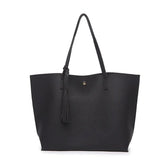 Tassel Handbag Pu Large Capacity Pink Shoulder Bag
