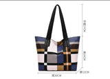 Women's Lattice Tote Bag Large Capacity European and American Shoulder Bags