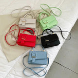 Red Leather Shoulder Bag Green Handbag Tote Top-Handle Bag