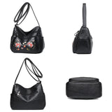 Floral Shoulder Bag Soft Leather Purses Women