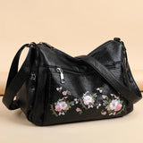 Floral Shoulder Bag Soft Leather Purses Women