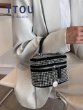 Rhinestone Box Sling Bag Women's Chain Shoulder Handbag