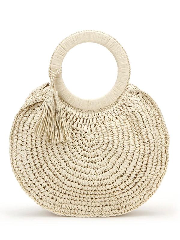 Straw Rattan Women's Bag Large Capacity Travel Casual Handbag