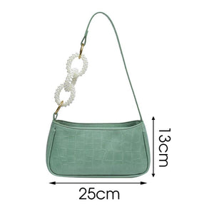 Crocodile Pattern Underarm Tote Bag Leather Shoulder Handbag