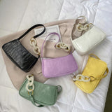 Crocodile Pattern Underarm Tote Bag Leather Shoulder Handbag