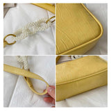 Crocodile Pattern Underarm Tote Bag Leather Shoulder Handbag