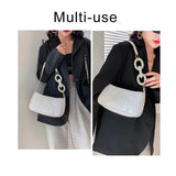 Crocodile Pattern Underarm Tote Bag Leather Shoulder Handbag