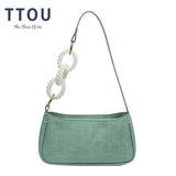 Crocodile Pattern Underarm Tote Bag Leather Shoulder Handbag